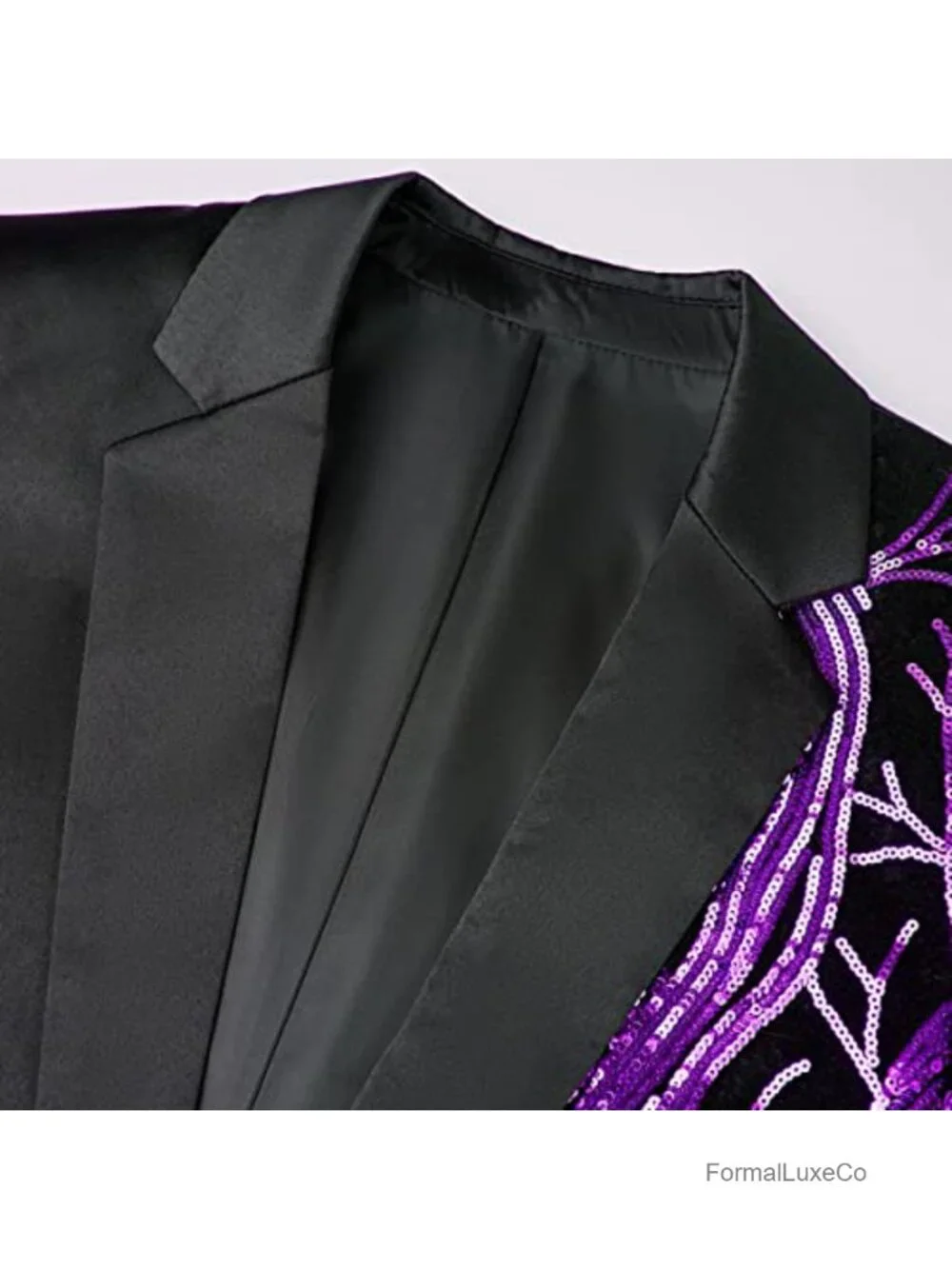 Men Sequined Shiny Suit Jacket One Button Slim Fit Sport Coat Tuxedo Blazer